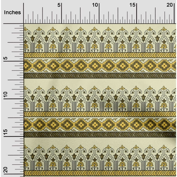 oneOone Cotton Cambric Fabric Geometric & Floral Block Fabric Prints By Yard 56 Inch Wide
