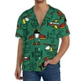 thumbnail image 3 of Gaeub Cartoon Air Transportation Men's Lapel Short Sleeve Shirt, Relaxed Fit Shirt, Soft and Breathable for Outdoors Party Travel - Large, 3 of 7