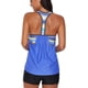 thumbnail image 3 of Blusa para mujer con estampado de rayas y tiras en la espalda en T Push up Tankini Top con pantalones cortos$Mujer 2 piezas estilo en capas con trajes de baño cortos con espalda cruzada$Trajes de, 3 of 5
