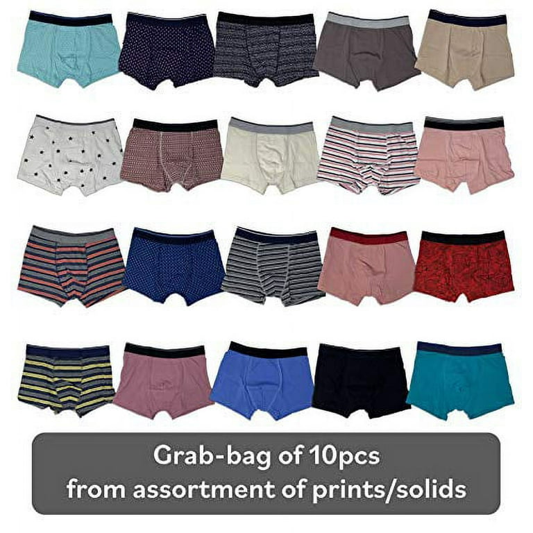 Andrew Scott Men's Low Rise Trunk Boxer Briefs, 10 Pack, 95