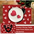 thumbnail image 4 of Valentine''s Day Cartoon Mouse Placemats Set of 4, Red Black Love Hearts Polka Dots Bow Holiday Dining Table Place Mats, Anniversary Wedding Kitchen Decor Home Decoration 12 x 18 Inch, 4 of 5