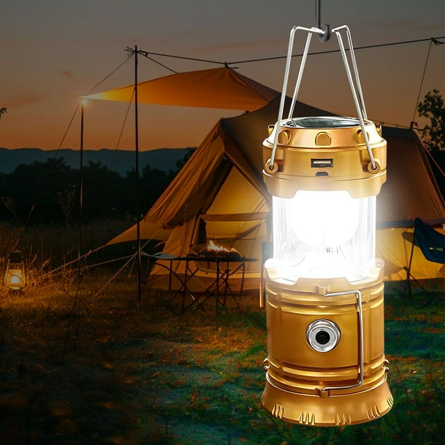 NARABB LED Tent Light USB Solar Rechargeable Camping Light Multi Functional Horse Lantern Camping Light Outdoor Emergency Portable Horse Lantern