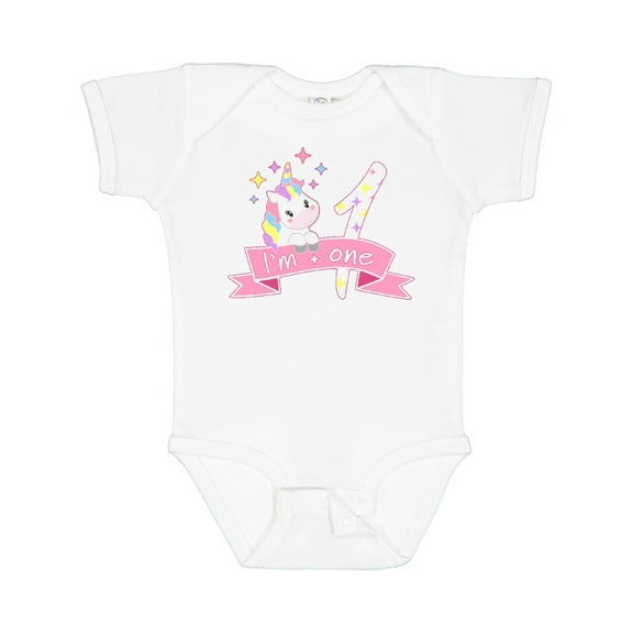 Inktastic I'm One Cute Unicorn 1st Birthday Boys or Girls Baby Bodysuit