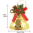 thumbnail image 4 of Paquete de 4 mini lazos navideños con campanas, para árbol de Navidad, suministros de decoración para fiestas, decoración del hogar, accesorios para colgar árboles de Navidad (dorado), 4 of 5