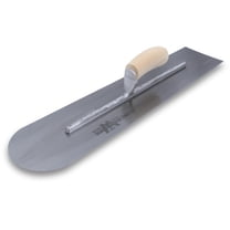 MARSHALLTOWN MXS244RE Rounded Front Finishing Trowel, 24 x 4 inch Blue Steel Concrete Finishing Tool for Masonry and Sidewalks