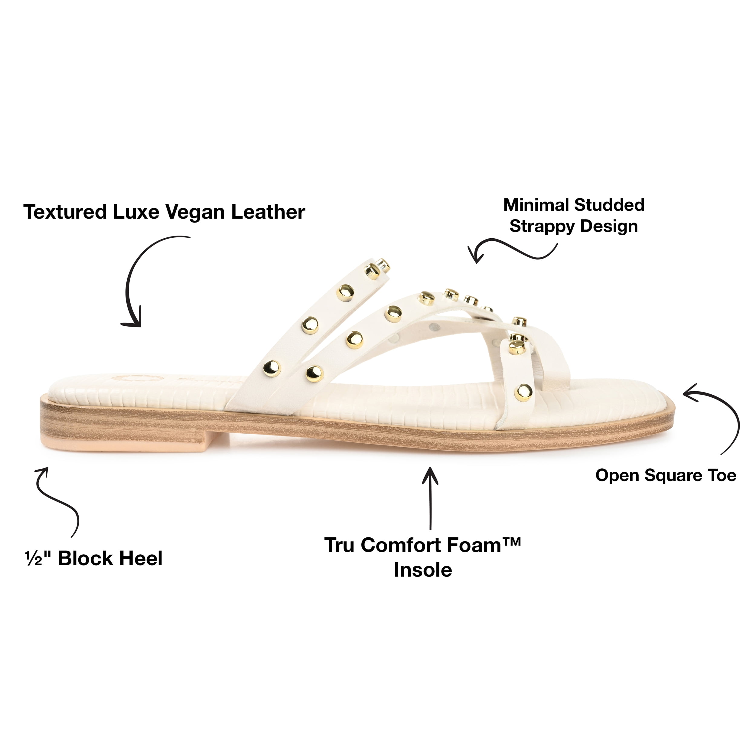 Journee Collection Womens Fanny Tru Comfort Foam Slide Low Block Heel Sandals
