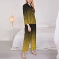 thumbnail image 3 of Daiia Gold Glitter Gradient for Women's Long-Sleeved Pajama Set – Soft & Comfortable Sleepwear Button-Up Pajamas Cozy Lounge Wear-, 3 of 7