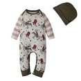 thumbnail image 1 of GDREDA Sweater 2t Children's Spring And Autumn Farm Pattern Long Sleeved Jumpsuit Hat Two Piece Children's Suit Army Green,3-6 Months, 1 of 8