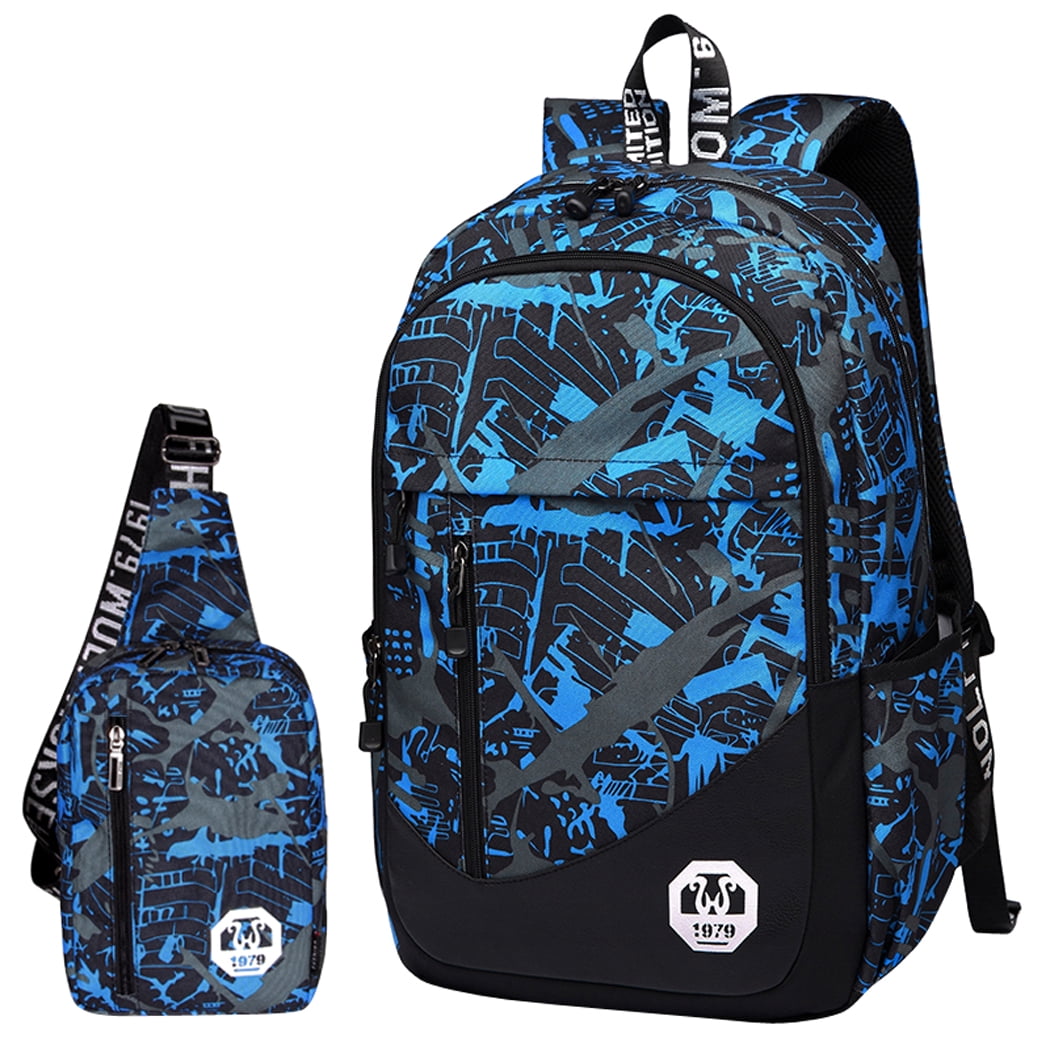 US Mens Oxford Laptop Backpack Waterproof Rucksack Outdoor Travel School Bag 