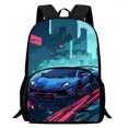 thumbnail image 1 of Juego de 3 piezas mochilas de lujo con logotipo de coche deportivo, bolso de hombro, estuche para lápices, mochilas escolares de gran capacidad para niños y niñas, el mejor regalo, 1 of 4