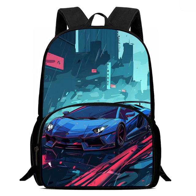 Juego de 3 piezas mochilas de lujo con logotipo de coche deportivo, bolso de hombro, estuche para lápices, mochilas escolares de gran capacidad para niños y niñas, el mejor regalo