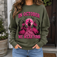 thumbnail image 3 of Awareness Shirt, In October We Wear Pink Witch Sweatshirt, Halloween Pink Ribbon Support Gift, Survivor Hoodie and T-Shirt, Gift for Women, 3 of 9