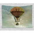 thumbnail image 1 of Steampunk Tapestry, Fantasy World Hot Air Balloon Rising in The Night Sky Full of Stars Themed Print, Wall Hanging for Bedroom Living Room Dorm Decor, 60W X 40L Inches, Multicolor, by Ambesonne, 1 of 2