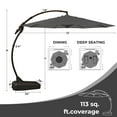 thumbnail image 4 of GRANDPATIO 12 ft Deluxe Curvy Aluminum Cantilever Octagon Umbrella(Charcoal, with Base, 12' Diameter), 4 of 6