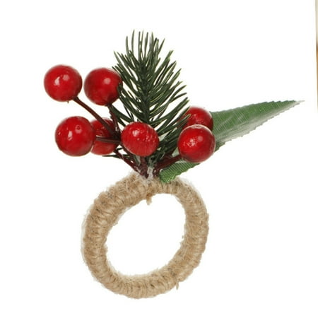 

Christmas Napkin Rings Dining Table Decorative Serviette Buckle for Christmas Dinner Table Gathering Decor A