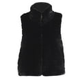 thumbnail image 6 of jtjvou Womne's Faux Fur Shaggy Vest Fuzzy Fleece Open Front Short Cardigan Cropped Winter Coats Plus Size Sleeveless Sweaters for Women Black,XXXL, 6 of 6
