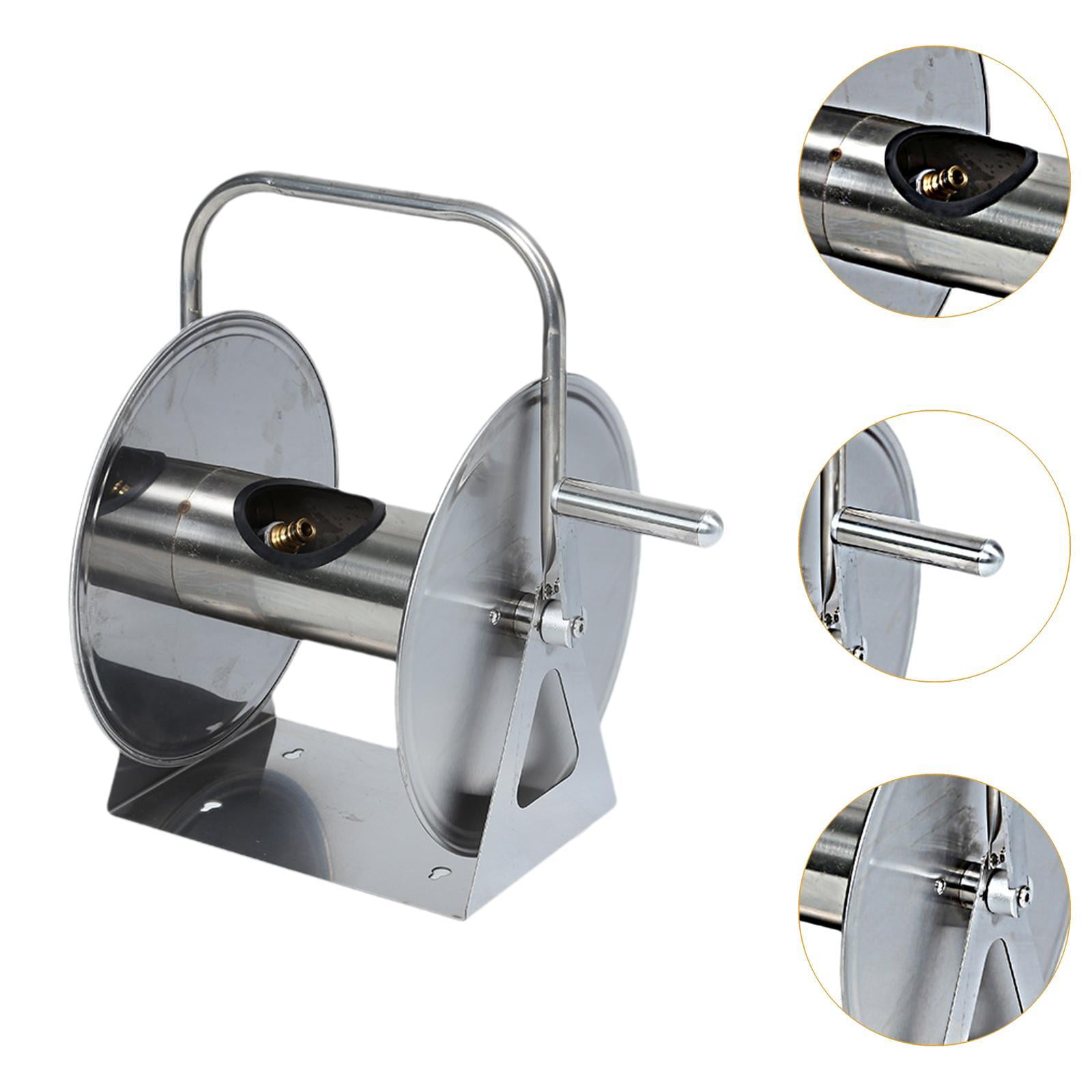 MAGIDEAL Water Hose Storage Rack Garden Hose Reel Stand Accessories Stainless Steel Heavy