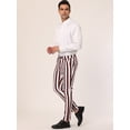 thumbnail image 4 of INSPIRE CHIC Pantalonesrayas pahombre Pantalones de vestir tipo lápiz con bloques de color ajustados informales Cafe Blanco 3XL, 4 of 6