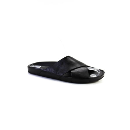 

Everlane Womens Leather Round Toe Criss Cross Strap Sandals Black 7