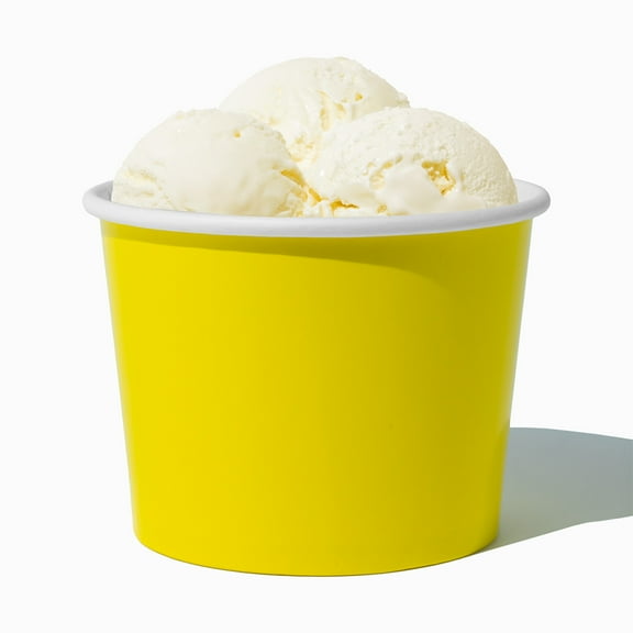 UNIQ 16 oz Yellow Ice Cream Cups - 1000/Case