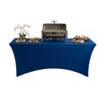 thumbnail image 5 of Restaurantware-Table Tek 72 x 30 Inch Rectangle Table Cover, 1 Washable Spandex Tablecloth - Wrinkle-Free, Durable, Blue Polyester Fitted Tablecloth, For Parties, Banquets, or Weddings,, 5 of 7