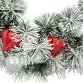 thumbnail image 4 of Northlight Pre-Lit Battery Operated Snowy Bristle Pine Christmas Wreath - 24" - Warm White LED, 4 of 5