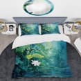 thumbnail image 2 of Designart "Mirage of Blue and White Tropical Plants IV" Jungle Bedding Covert Set - Landscapes Blue Tropical Bed Set With 2 Shams, 2 of 5