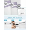 thumbnail image 5 of No Hook Cloth Fabric Shower Curtain with Snap in Liner, Light Purple Stripes Waterproof Shower Curtains Set with See Through Top Window, Modern Minimalist Horizontal Lines Bath Curtains 72"x96", 5 of 6