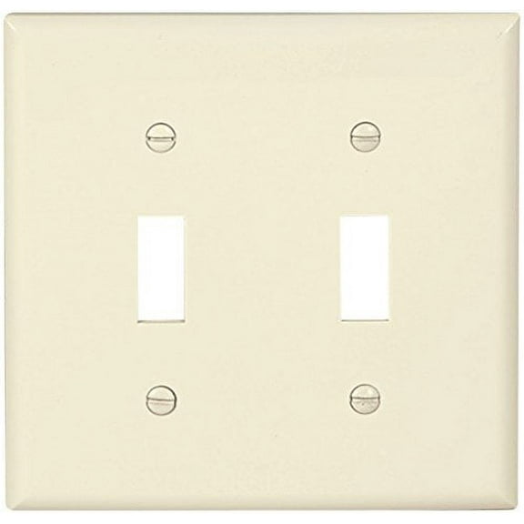 Cooper 5139LA Light Almond Unbreakable Two Gang Toggle Switch Wall Plate