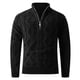 thumbnail image 1 of pstuiky camisa de manga larga para hombre, Blusa informal de tweed de color liso para hombre, cuello alto, cremallera, hilo grueso, manga larga, cuello alto Tops de hombre m, 1 of 7
