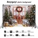 thumbnail image 4 of Fondo de vinilo de 2,1 x 1,5 m para Navidad, invierno, ventana, cortinas rojas, bosque nevado, fondo fotográfico navideño, 4 of 5