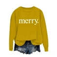 thumbnail image 2 of Craaazy Christmas Gifts Women's Christmas Merry Round-Neck Loose Sweatshirt Long-Sleeved Top Casual Sweatshirt Gifts For Women, 2 of 6