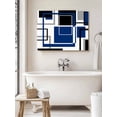 thumbnail image 6 of Blue Black Geometric Wall Art for Living Room,Canvas Picture Wall Decor for Bathroom Bedroom,Modern Minimalist Abstract Stripes Painting Artwork for Office Kitchen Hallway Dining Room Decor 12"x16", 6 of 8