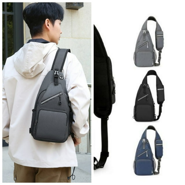 Xihbxyly Bolsa de Pecho para Exteriores, Hecha de Nailon de Alta Densidad, Gran Capacidad, Correas de Hombro Transpirables, Diseño Reflectante de Seguridad, Práctica Compañera de Viaje, Tamaño 38 X 1