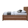 thumbnail image 4 of Meridian Furniture Hudson Cognac Vegan Leather Twin Trundle Bed, 4 of 10