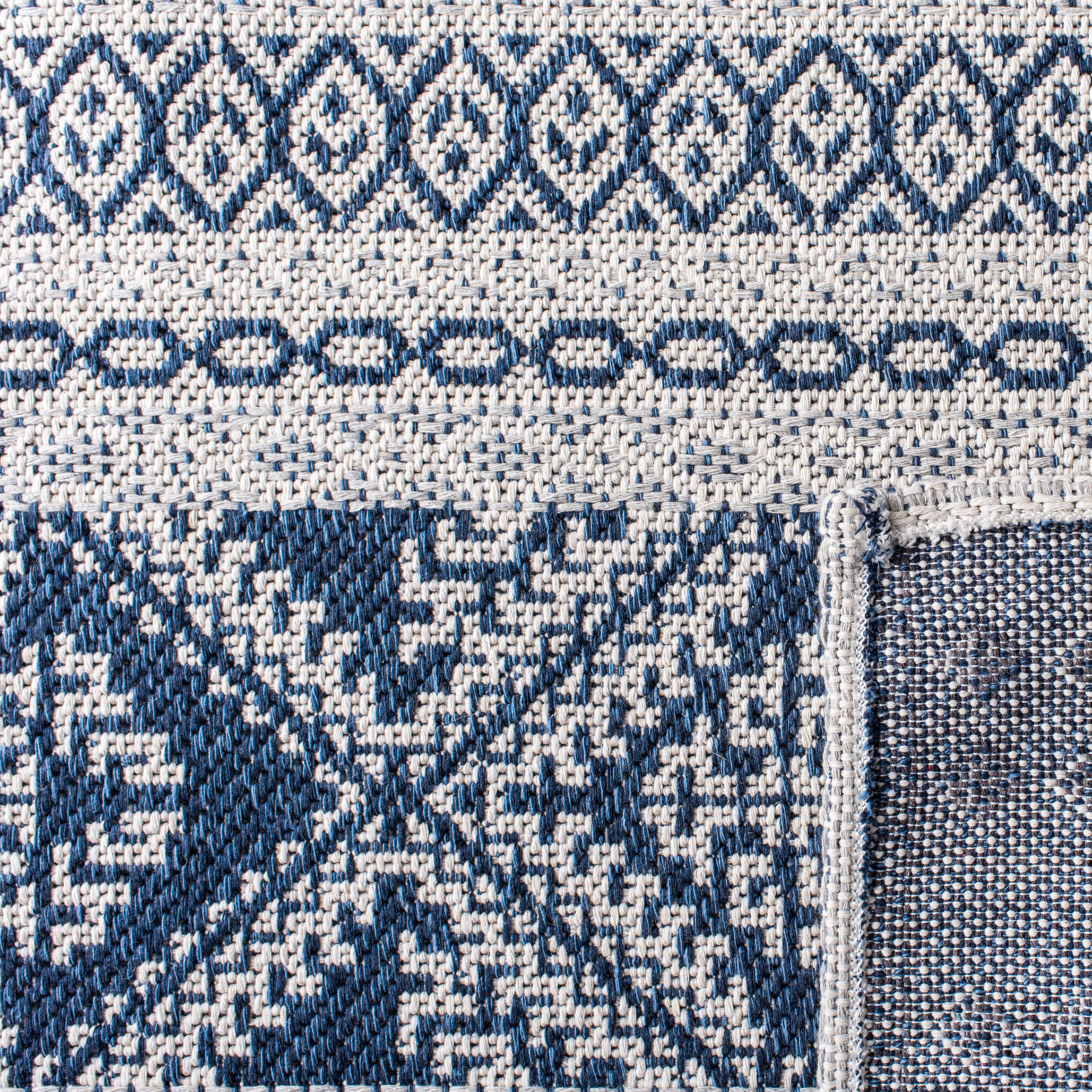 SAFAVIEH Augustine Willoughby Southwestern Runner Rug, Navy/Creme, 2' x 8'