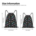 thumbnail image 2 of Xecao purple cyan brown Skull Pattern Sports Drawstring Backpack - String Swim Gym Bag with Wet Proof Pocket for Women&Men-Medium, 2 of 6