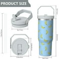 thumbnail image 5 of 1pc banana 30oz Tumbler with Straw & Handle - Insulated Stainless Steel Cup | Holiday Gift for Man Women (Christmas, Valentine's, Birthday), 5 of 7