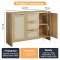 thumbnail image 2 of 1Set Bp/Mdf Rattan 3 Drawers 2 Doors Thick Board Side Cabinet, 2 of 9