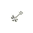 thumbnail image 1 of Jeweled Flower Design Barbell Tongue Ring, 1 of 8