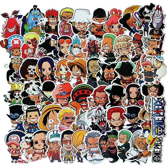 JHIJHOO One Piece Anime Sticker Pack Of 60 Stickers Aesthetic Anime Stickers For Laptops Hydro Flasks Water Bottles Luggage