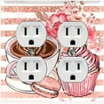 thumbnail image 1 of Metal Light Switch Wall Plate Outlet Cover (Coffee Mocha Espresso Heart Cupcake Macaron Flower Bouquet Pink - Double Duplex), 1 of 2