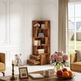thumbnail image 5 of Fnova 70" Conner Bookcase with 4-Tier Open Display Storage Shelves 2 Drawers, Large Book Shelf Bookcase Bookshelf for Living Room, Home Office, Bed Room, 5 of 21