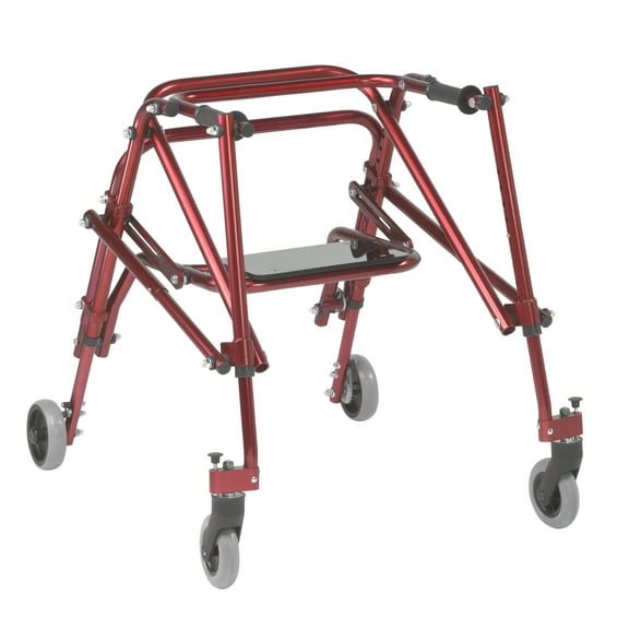 Inspired by Drive Nimbo 2G Lightweight Posterior Walker with Seat, Medium, Castle Red