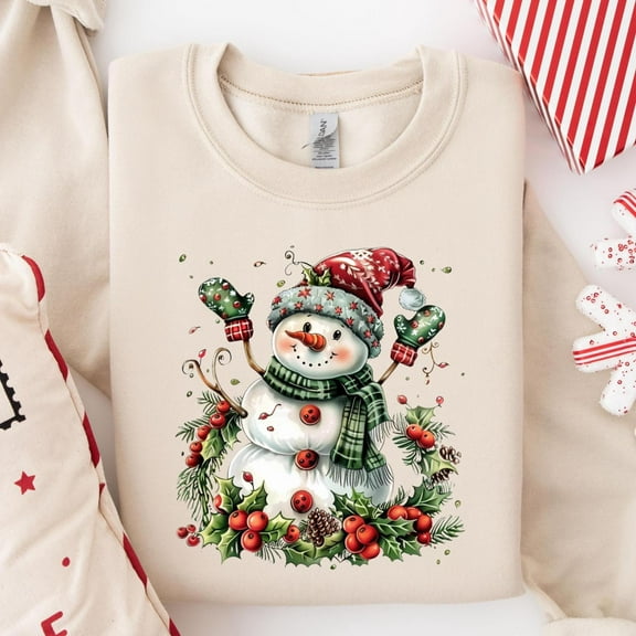 Cute Snowman Sweater Shirt | Cozy Winter Holiday Graphic Sweatshirt