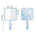 thumbnail image 2 of 1 Pc Espejo de Mano Cuadrado Floral para Mujeres para Viajes de Negocios y Salones de Belleza Espejo de Plástico Azul con Aluminio, 2 of 3