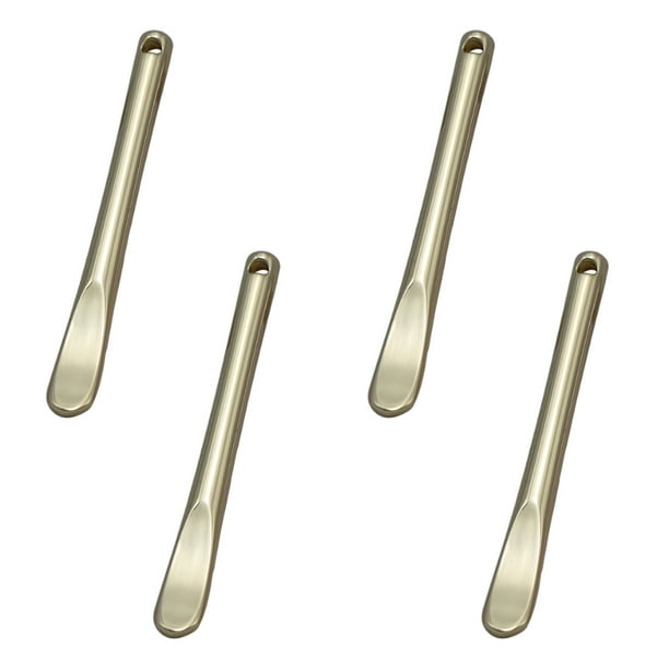 Espátula de Metal de 4 Uds., Mini herramienta aplicadora de cuchara de maquillaje de masaje para crema facial y de ojos, masajeador Facial, mascarilla de labios, maquillaje