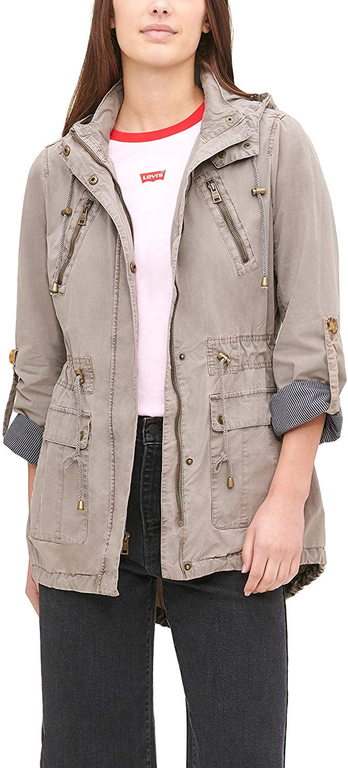 levi's women's lightweight cotton hooded anorak