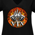 thumbnail image 4 of Inktastic VTX Flaming Motor Women's Plus Size V-Neck T-Shirt, 4 of 5