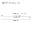 thumbnail image 2 of Uxcell 250V 20A 185 Celsius Circuit Cut off Temperature Thermal Fuse Ceramics 5pack, 2 of 5